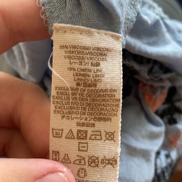 Free People Blue Embroidered Cold Shoulder Top Contemporary Festival Boho - Picture 10 of 14